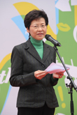 Mrs Carrie LAM CHENG Yuet-ngor, GBS, JP, Chief Secretary for Administration giving a speech at the ceremony