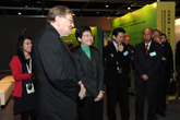Mrs Carrie LAM CHENG Yuet-ngor, GBS, JP and other guests viewing exhibition